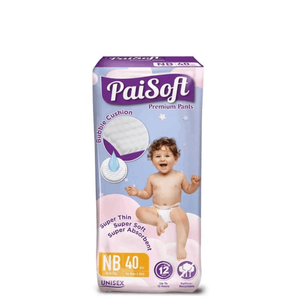 Paisoft Premium Pants Baby Diaper (0–5 kg) – Size NB – 40 Pants